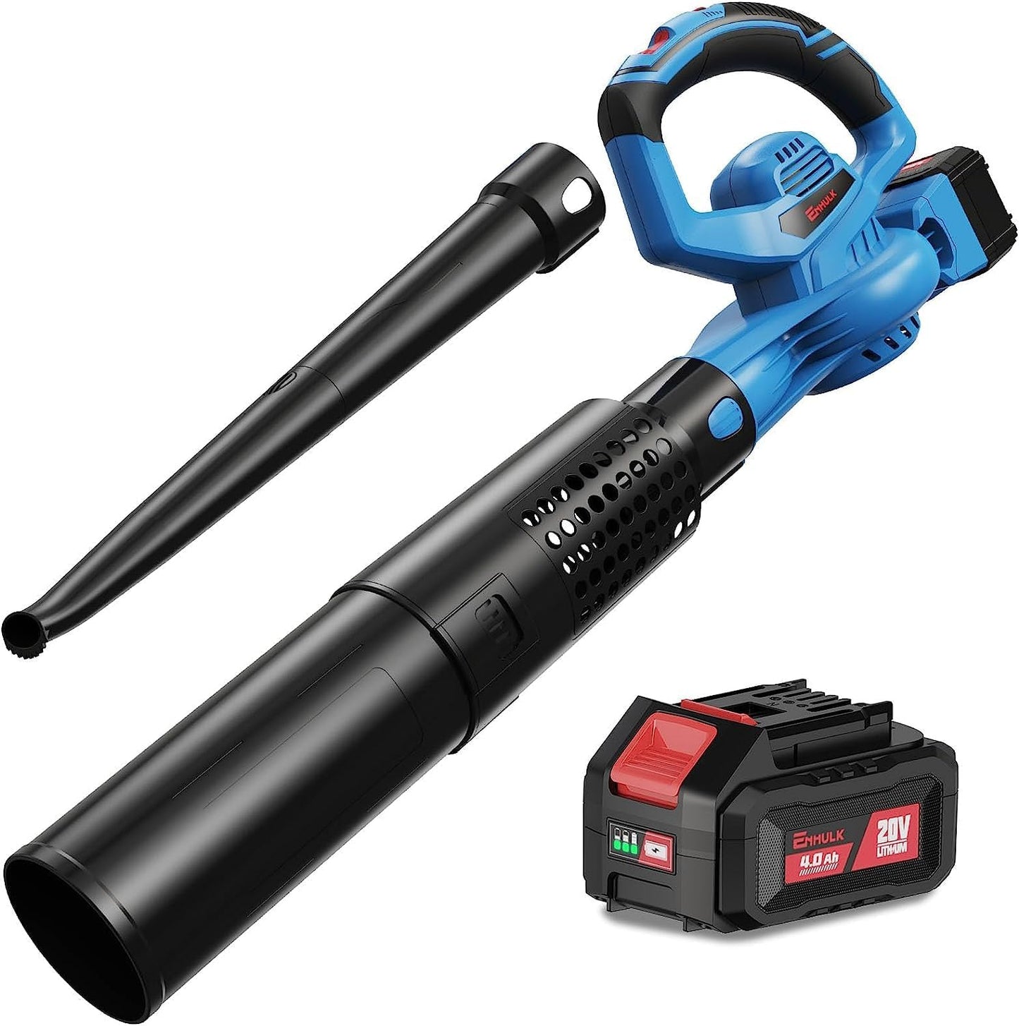 Enhulk Cordless 6-Speed Leaf and Snow Blower – 20V, 4.0Ah, 460 CFM, 190 MPH