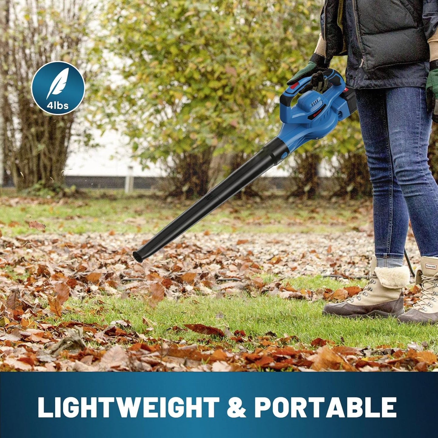 Enhulk Cordless 6-Speed Leaf and Snow Blower – 20V, 4.0Ah, 460 CFM, 190 MPH