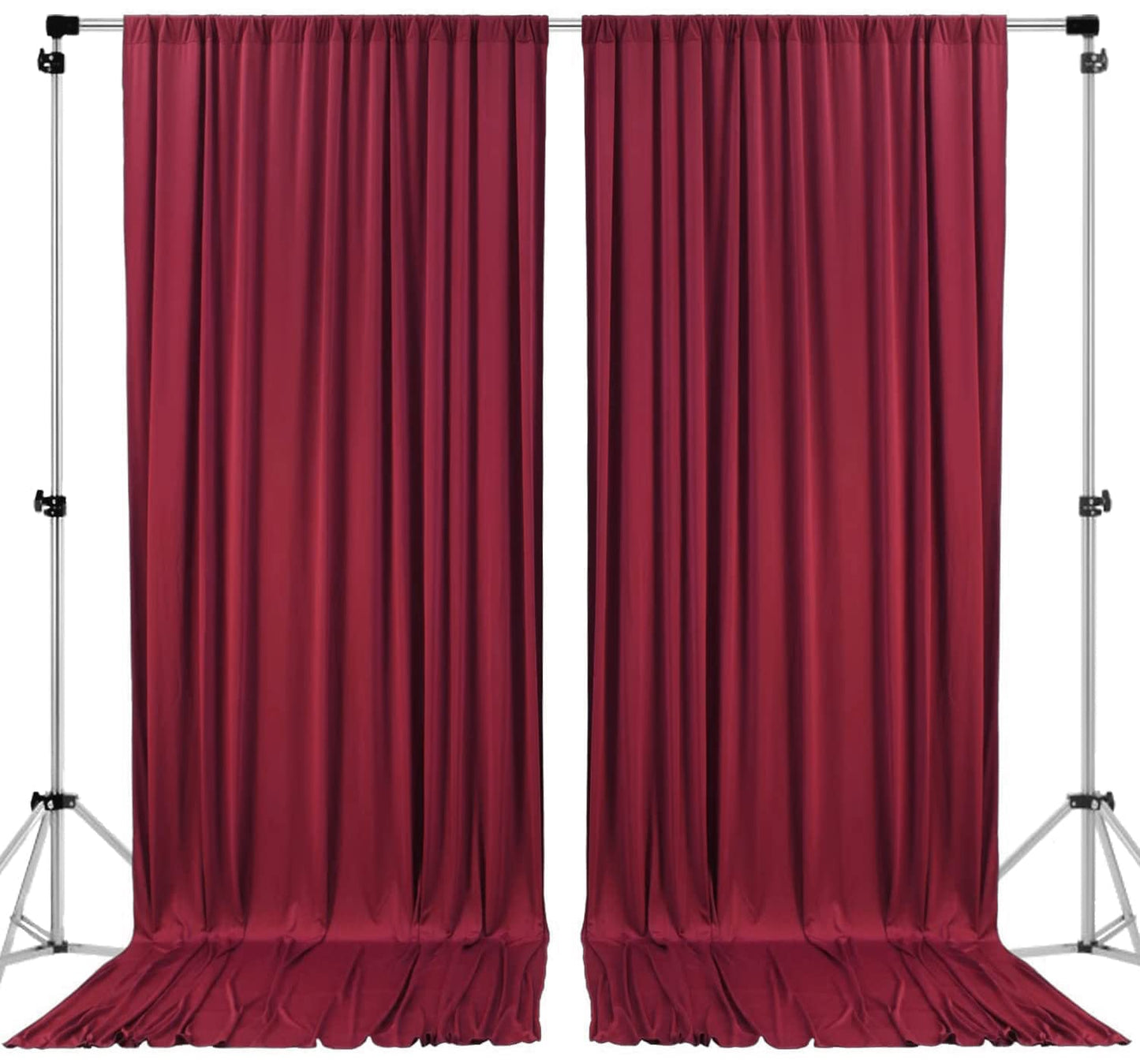 10ft X 10ft Polyester Backdrop Curtains for Weddings and Events - Burgundy