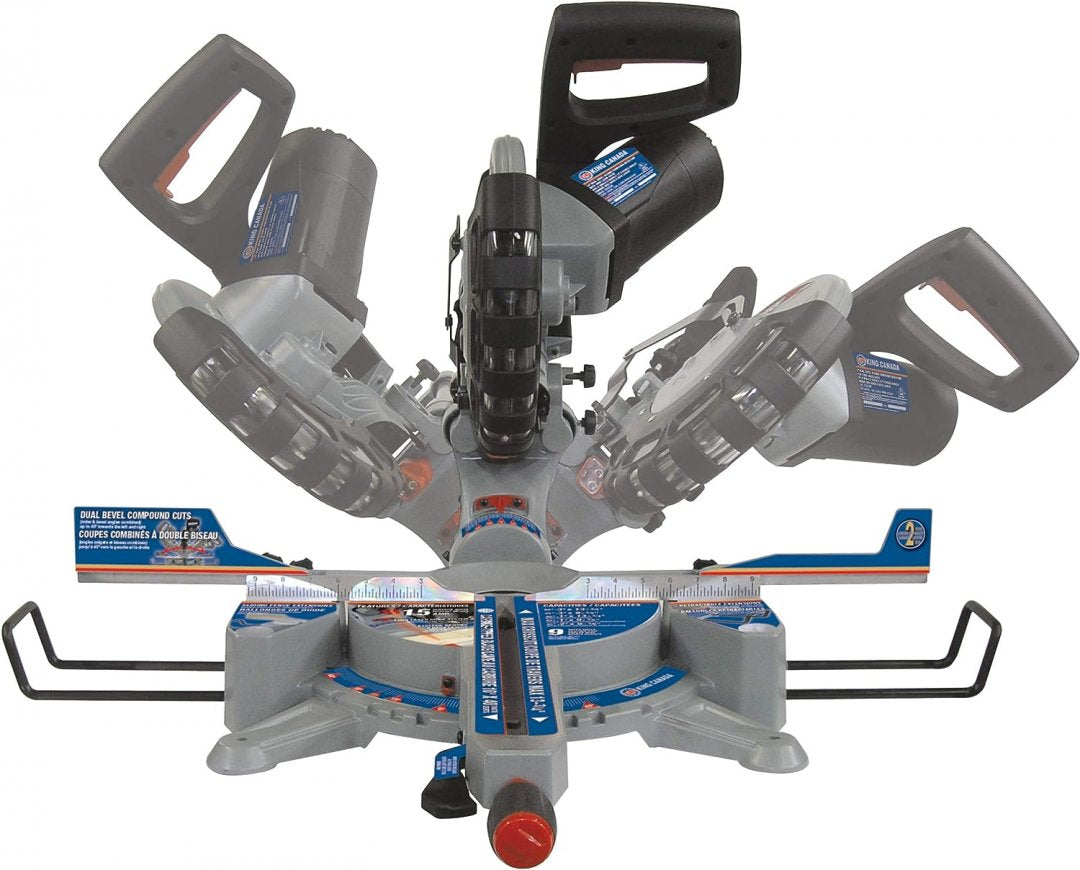 King Canada 10" Dual Bevel Sliding Compound Miter Saw Twin Laser - Model 8385NS