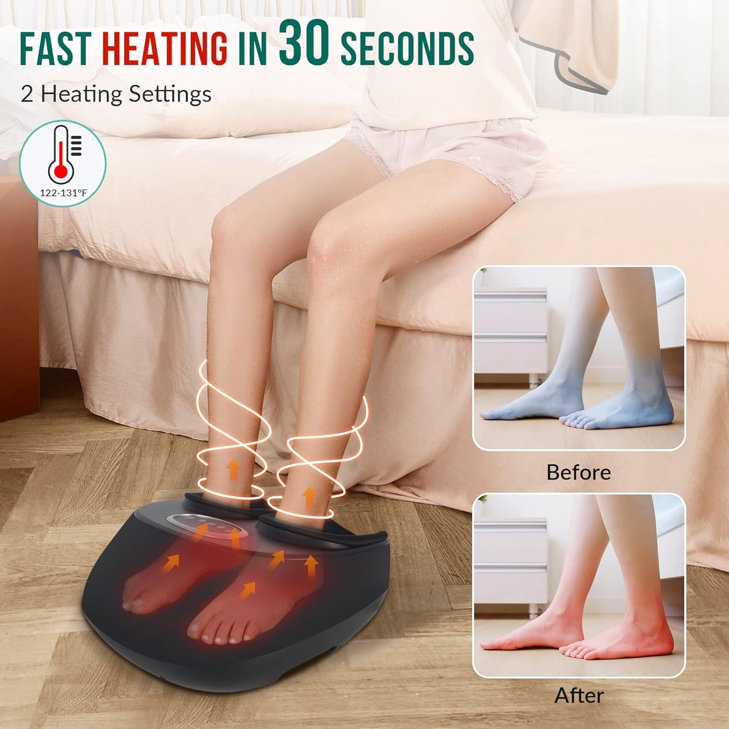 Snailax Foot Massager with Heat, Kneading, Compression, and Vibration for Pain Relief