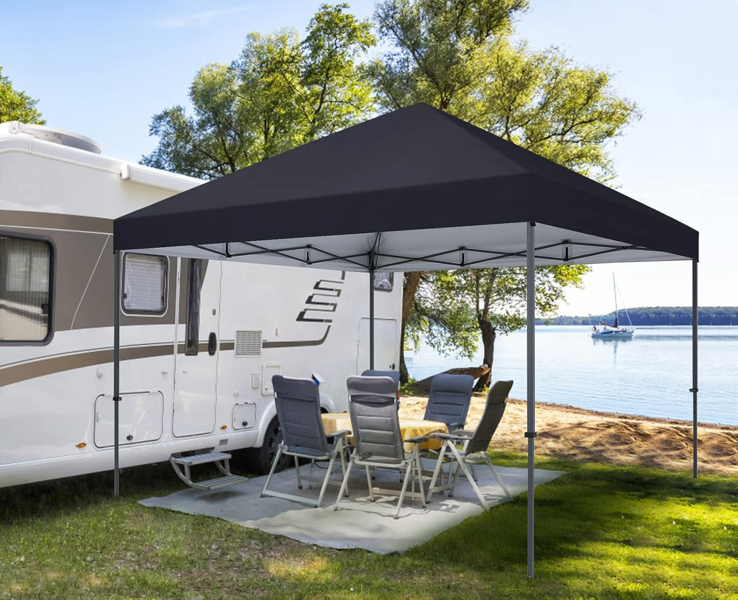 8ft X 8ft Pop-Up Canopy Tent - Black