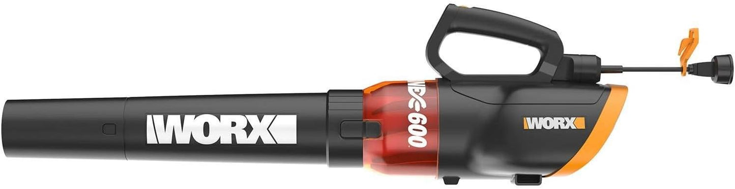 WORX Turbine Corded Leaf Blower – 12 Amp, 110 MPH, 600 CFM (WG520)