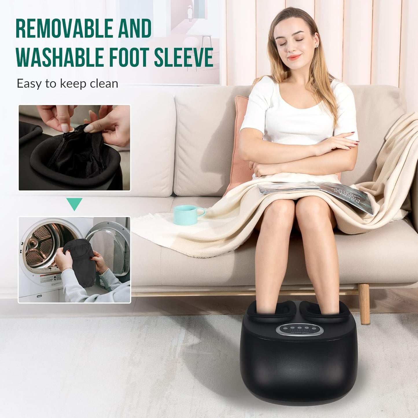 Snailax Foot Massager with Heat, Kneading, Compression, and Vibration for Pain Relief