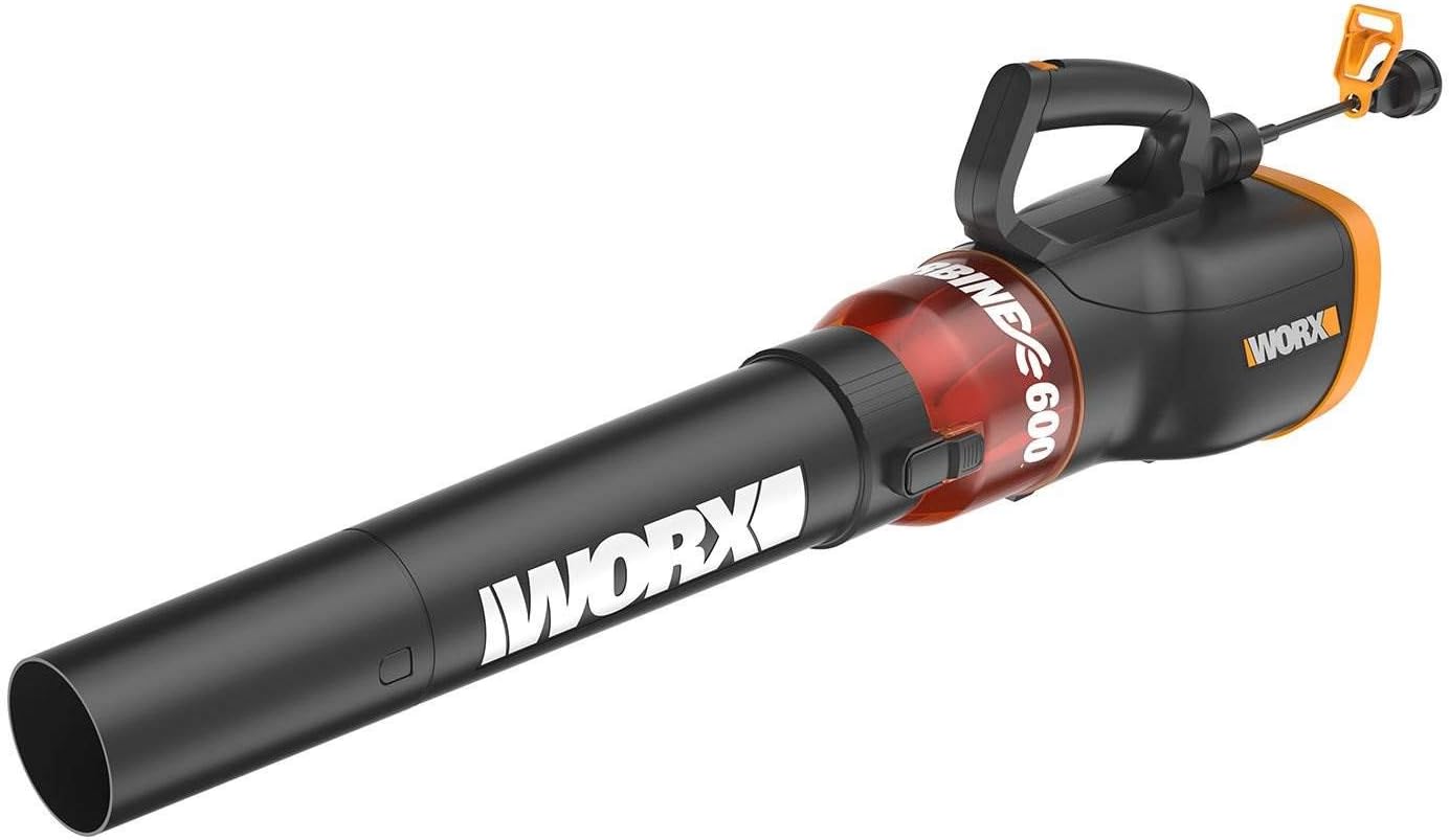 WORX Turbine Corded Leaf Blower – 12 Amp, 110 MPH, 600 CFM (WG520)