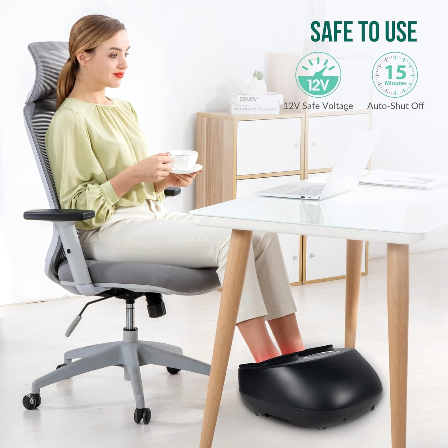 Snailax Foot Massager with Heat, Kneading, Compression, and Vibration for Pain Relief