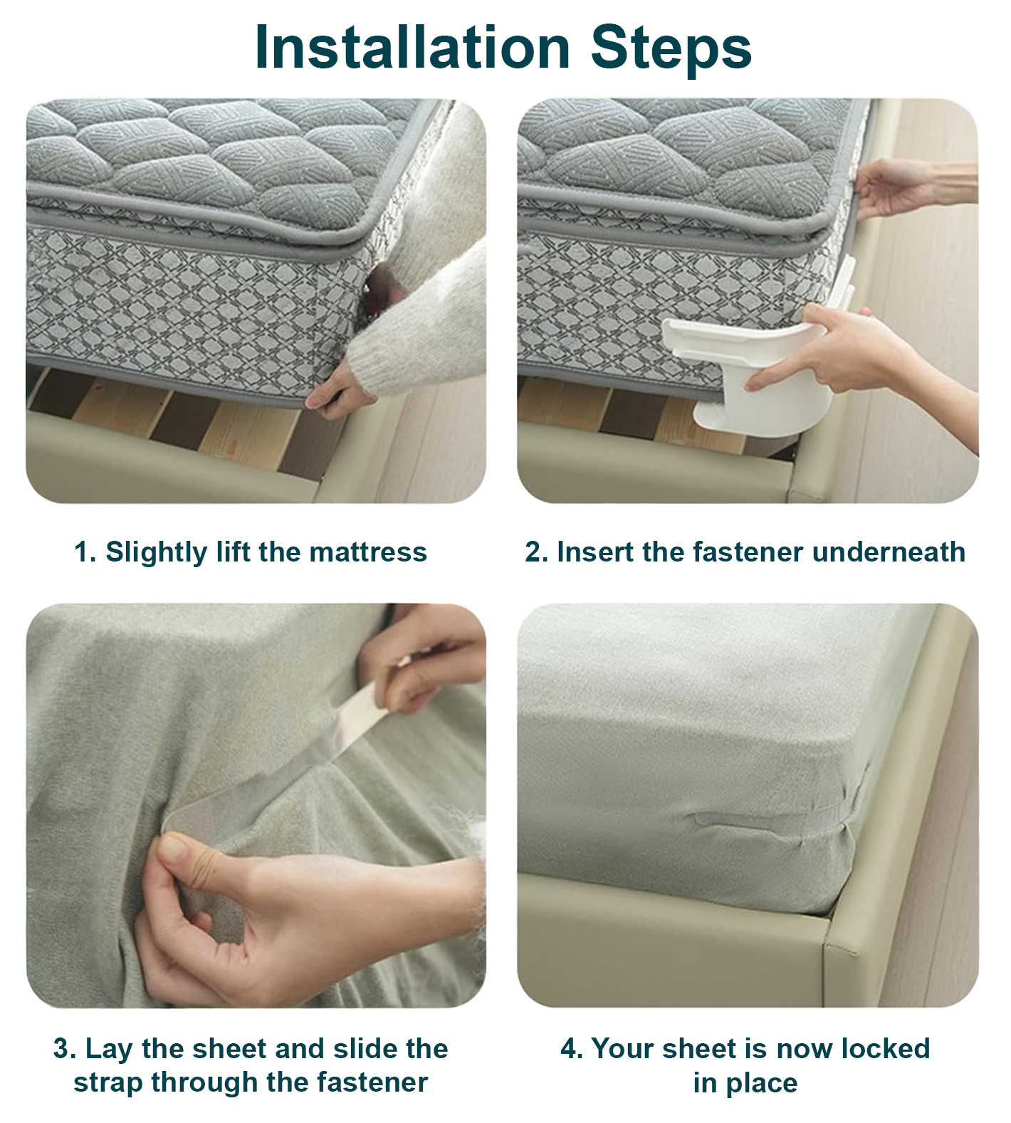 Invisible Bed Sheet Fasteners – Heavy-Duty Hold for a Wrinkle-Free Bed