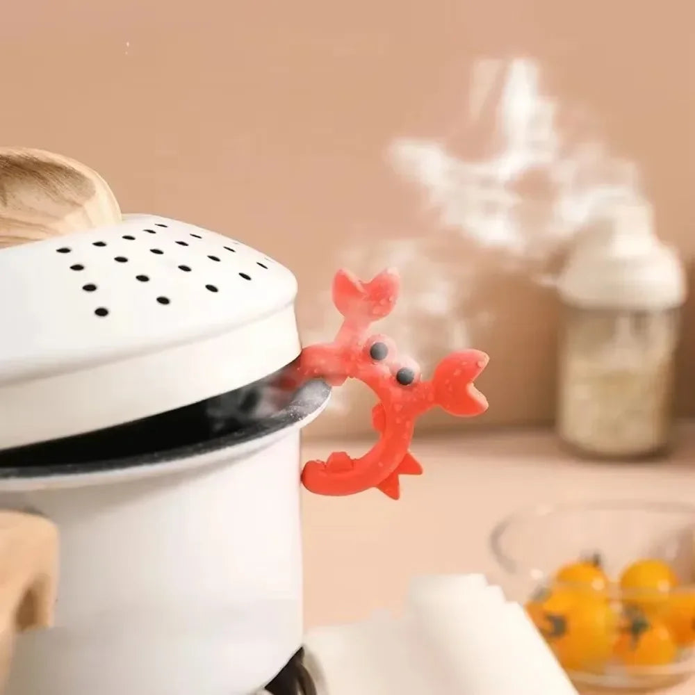 Crabby Buddy – Silicone Heat-Resistant Spoon Rest & Pot Clip for Cooking