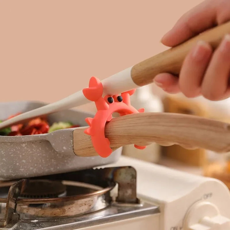 Crabby Buddy – Silicone Heat-Resistant Spoon Rest & Pot Clip for Cooking