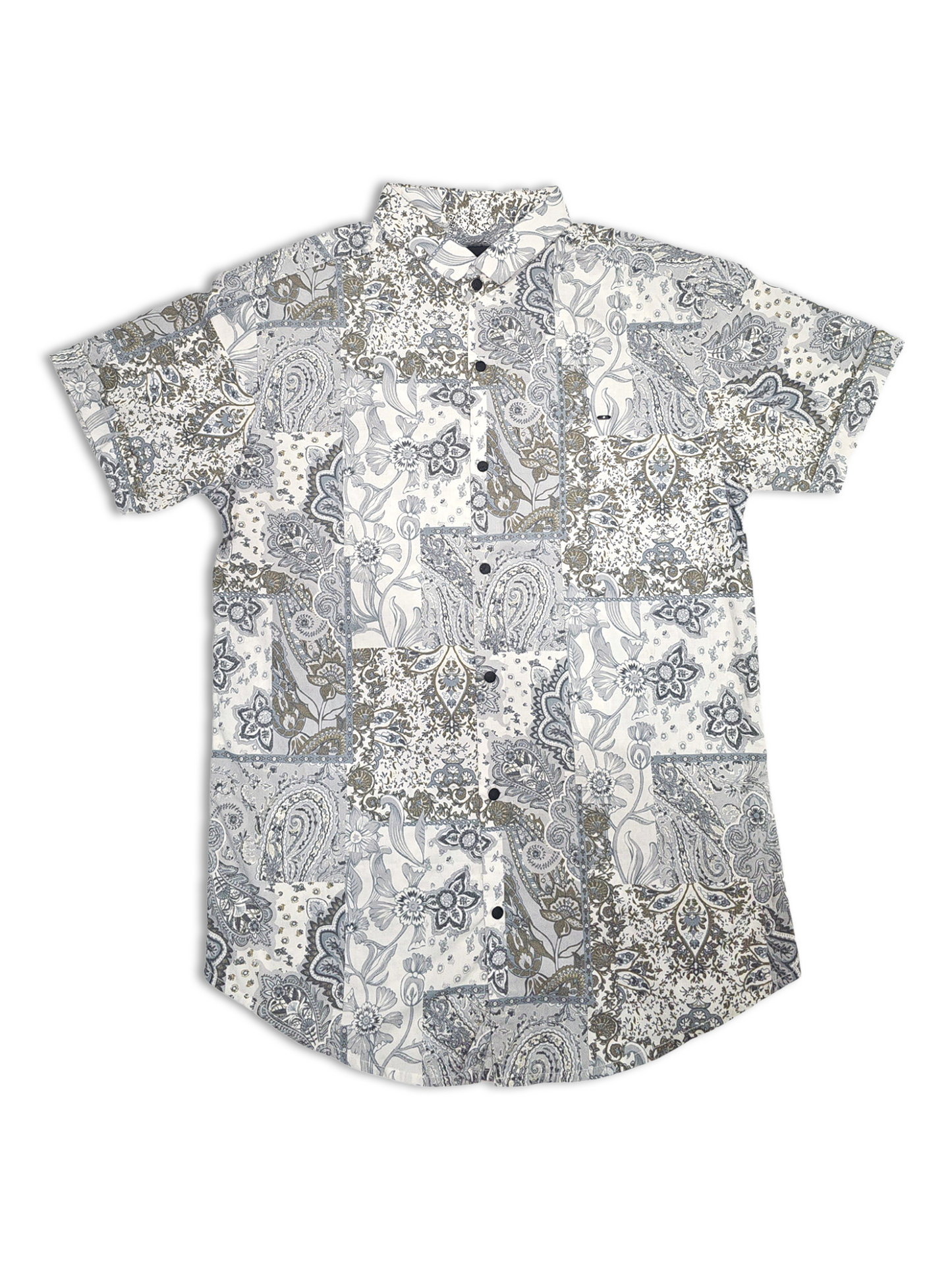 Men's Slim-Fit Short-Sleeve Paisley Shirt