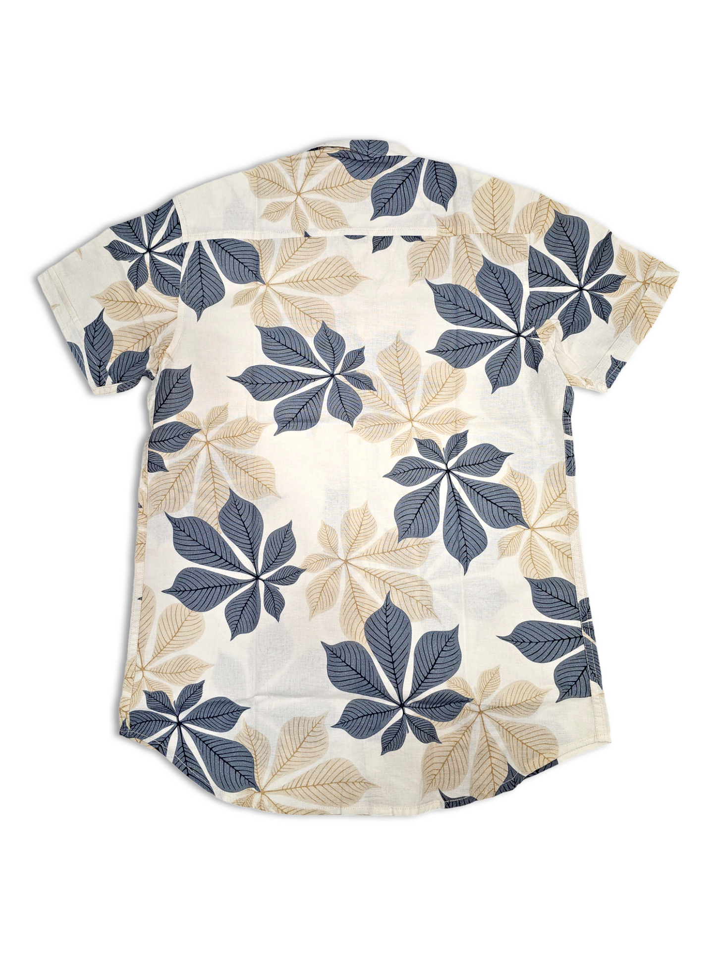 Men's Slim-Fit Short-Sleeve Leaf Print Shirt