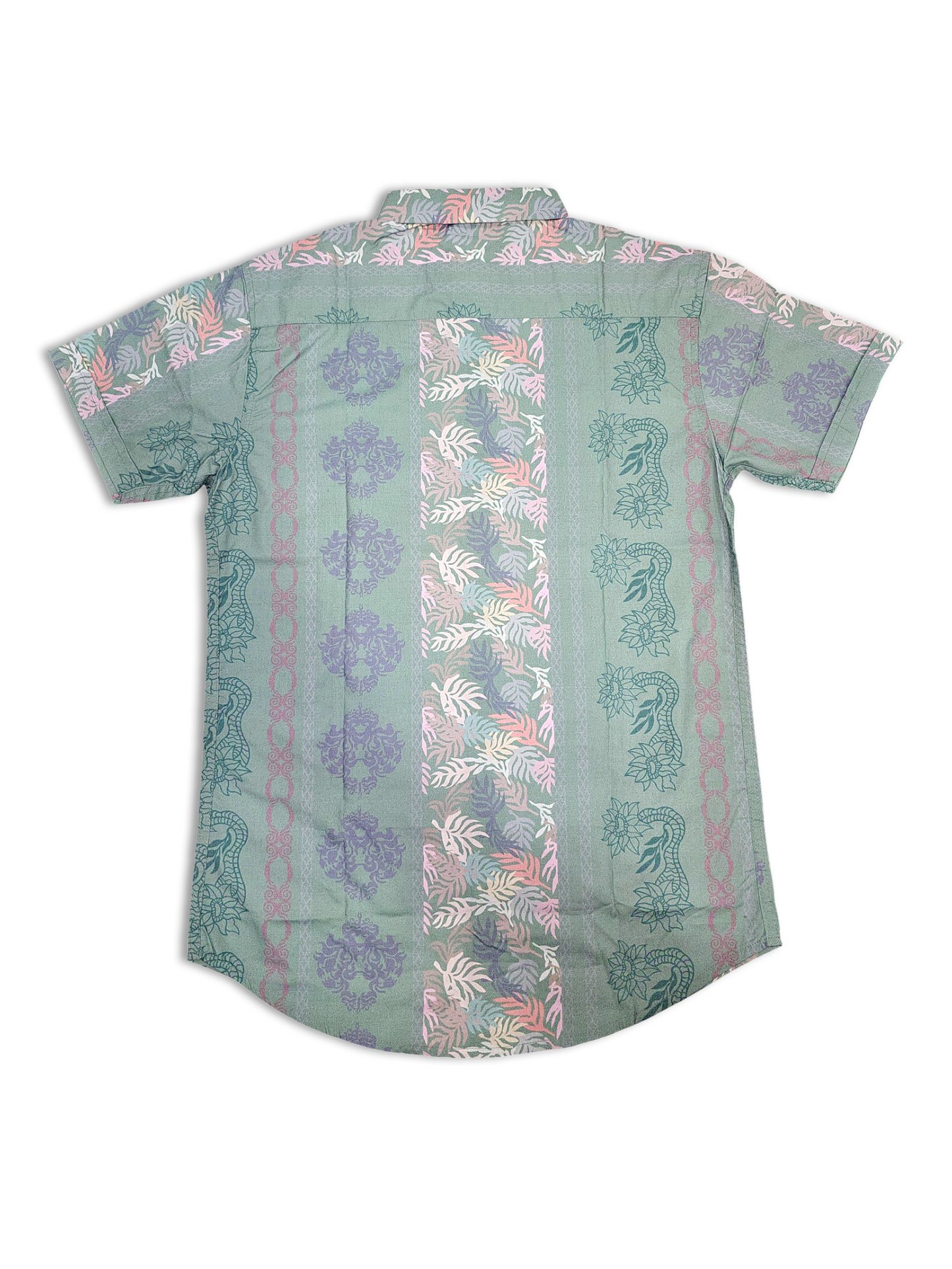 Men's Slim-Fit Short-Sleeve Tropical Print Shirt