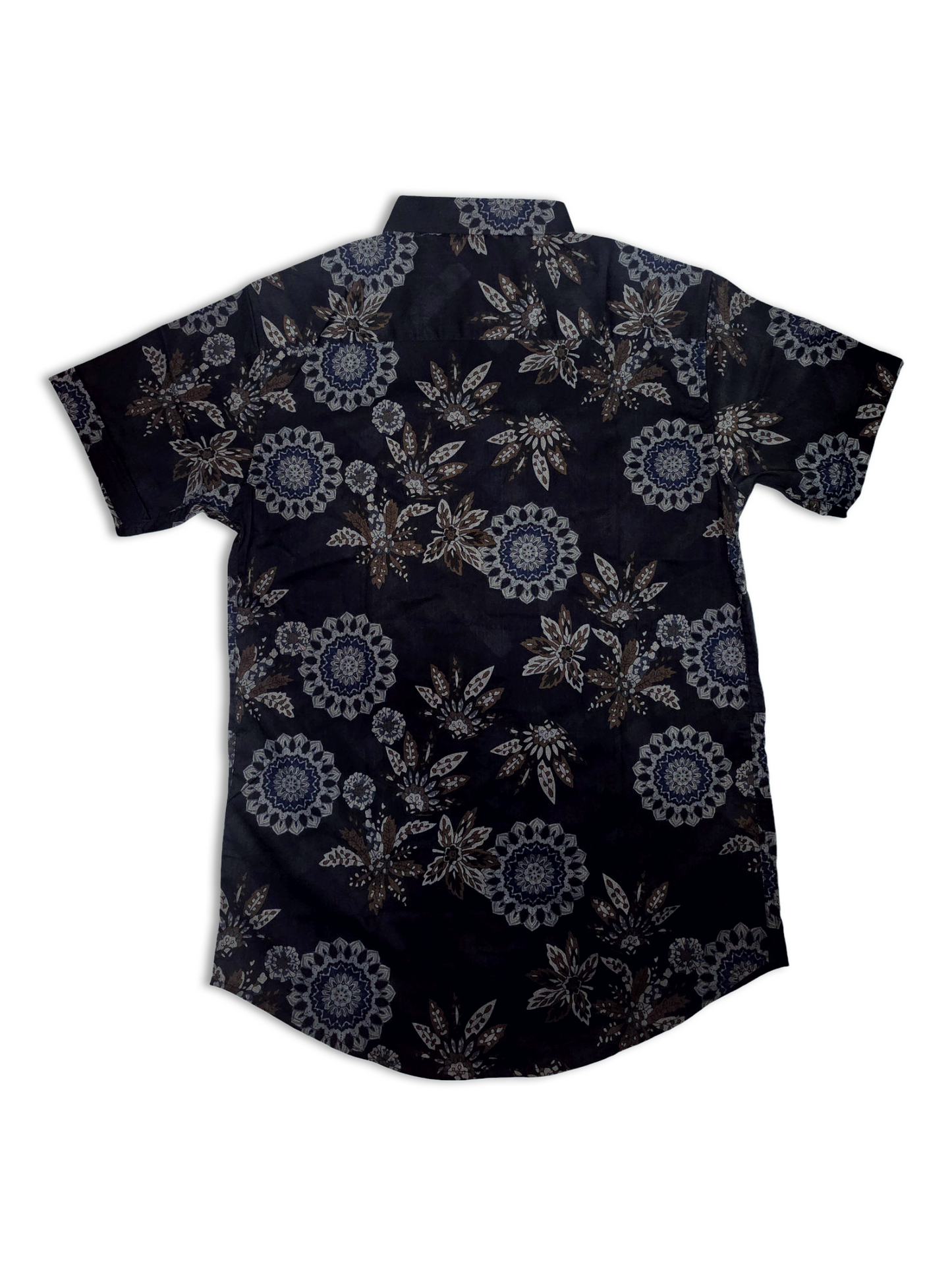 Men's Slim-Fit Short-Sleeve Floral Medallion Shirt