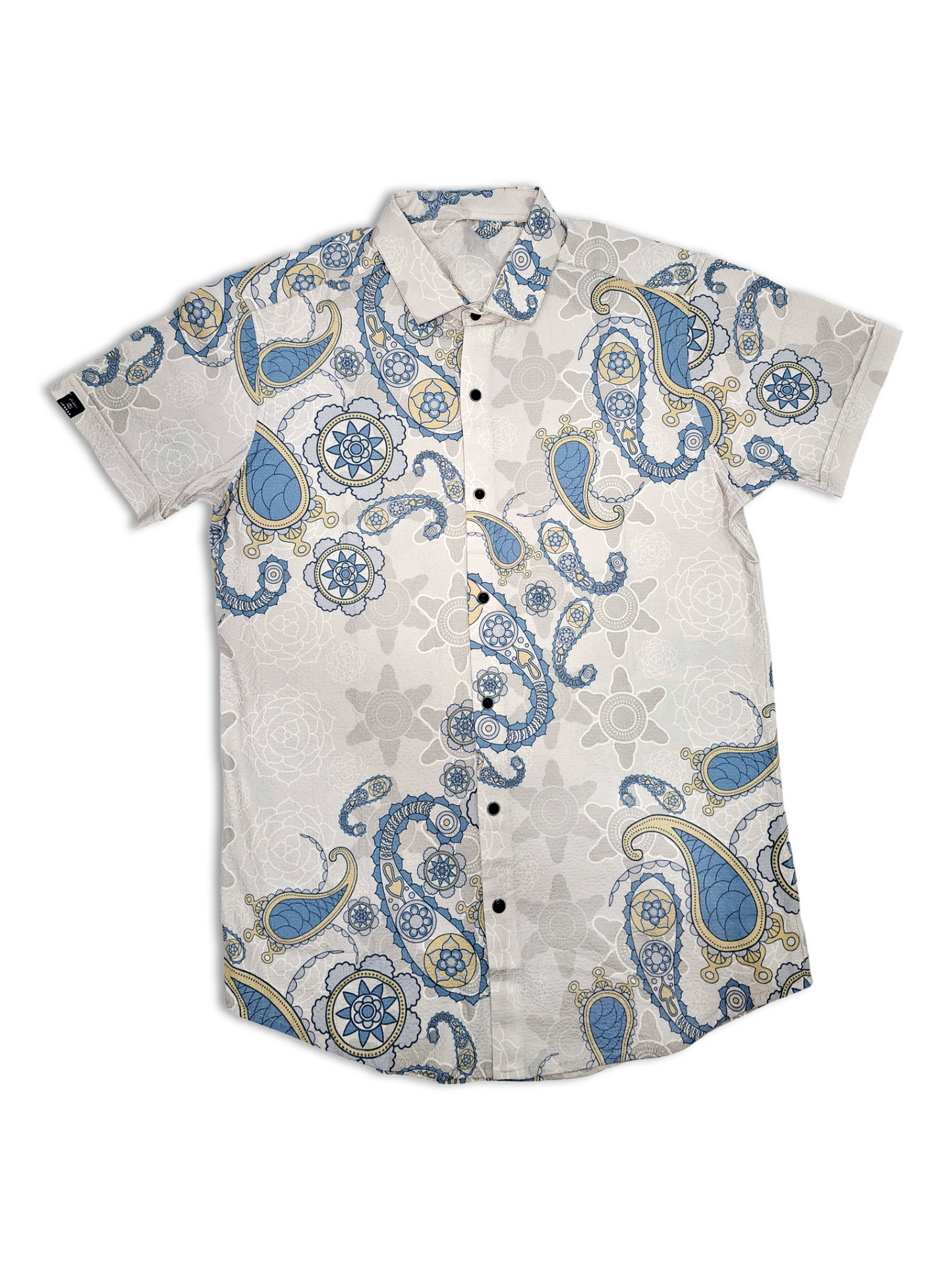 Men's Slim-Fit Short-Sleeve Paisley & Floral Shirt