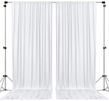 10ft X 10ft Polyester Backdrop Curtains for Weddings and Events - White