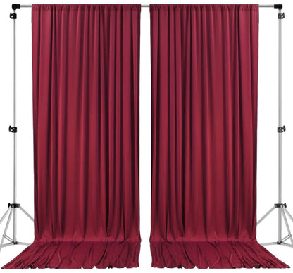 10ft X 10ft Polyester Backdrop Curtains for Weddings and Events - Burgundy