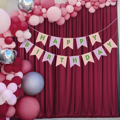 10ft X 10ft Polyester Backdrop Curtains for Weddings and Events - Burgundy