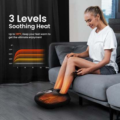 RENPHO Foot Massager with Heat, Deep Kneading, Compression & Vibration – Wireless Remote, 3 Heat Levels, Pain Relief